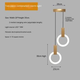 Bedroom Bedside Nordic Modern Minimalist Hanging Line Lamp (Option: Brushed Gold-white light)